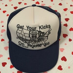 Route 66 Navy and White Trucker Hat